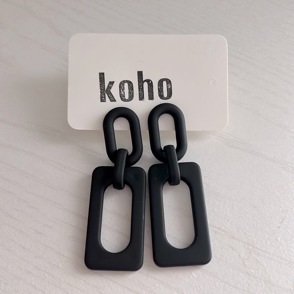 NWT Black Chunky Statement Earrings